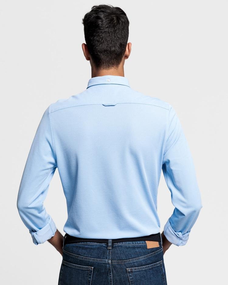 GANT Erkek Açık Mavi Slim Fit Tech Prep Pique Gömlek