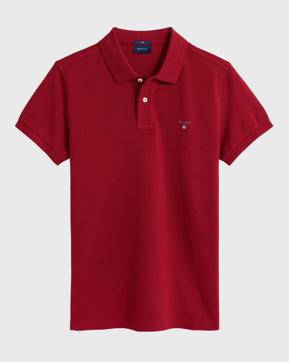 GANT Erkek Bordo Slim Fit Kısa Kollu Polo