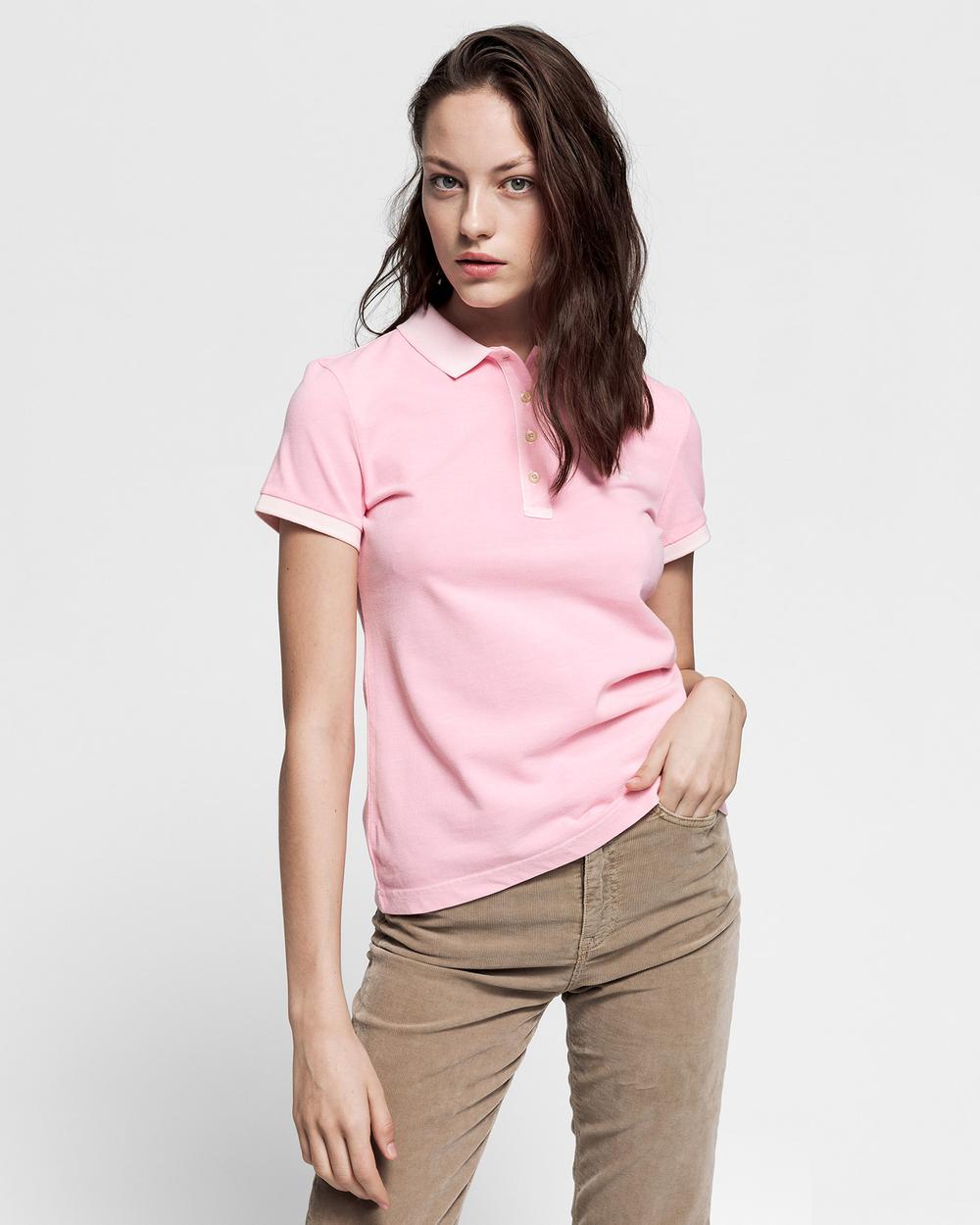 GANT Kadın Pembe Pique Rugger Polo