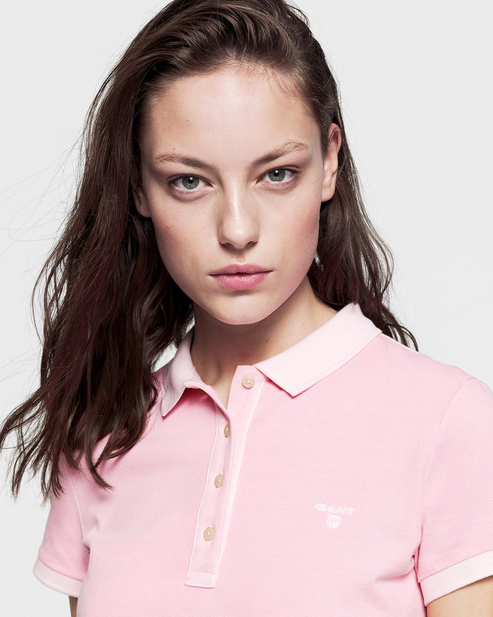 GANT Kadın Pembe Pique Rugger Polo