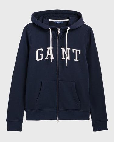 GANT Kadın Lacivert Logo Fermuarlı Sweatshirt