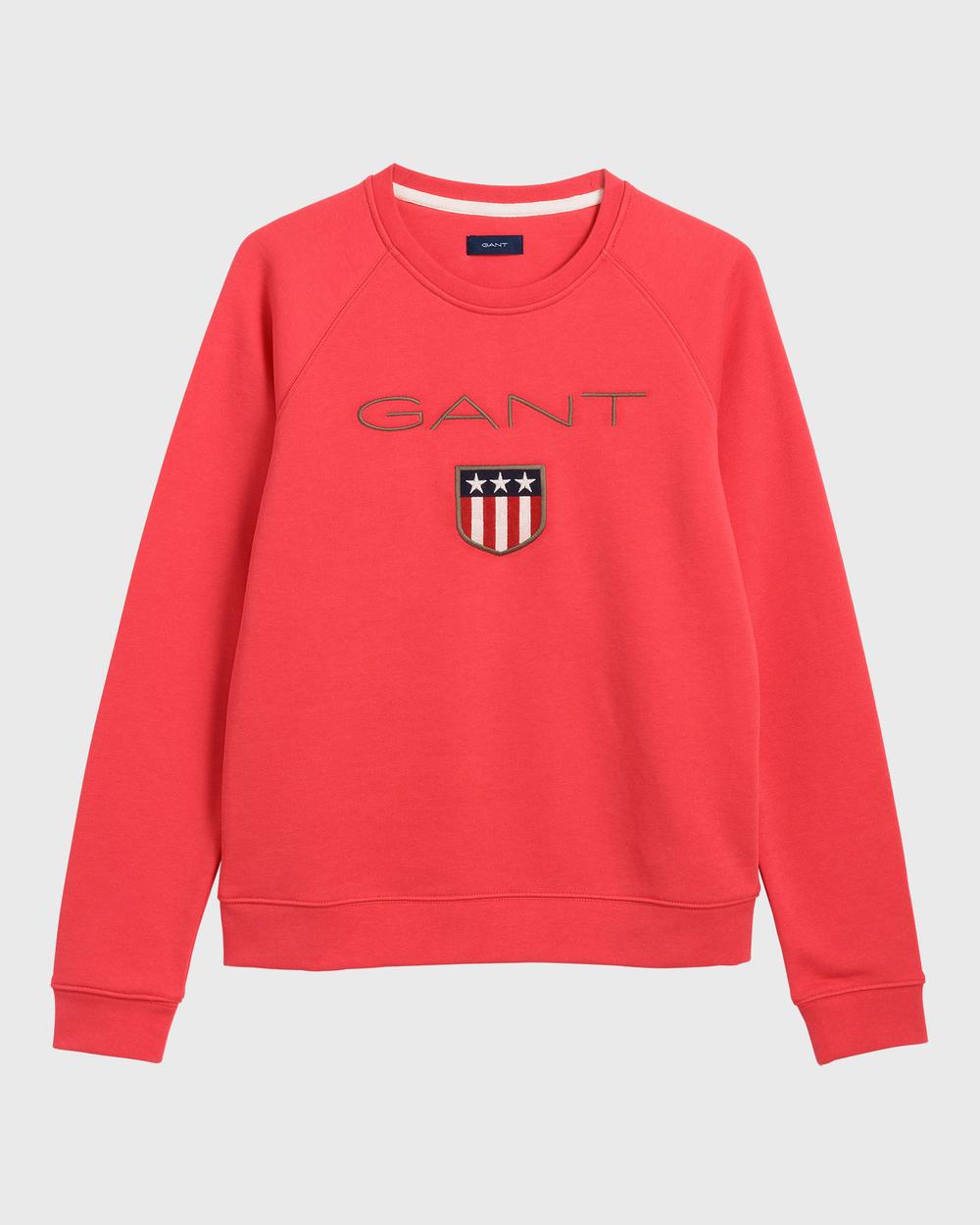 GANT Kadın Kırmızı Logo Baskılı Sweatshirt