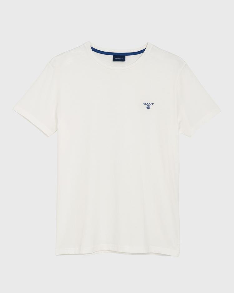 GANT Erkek Krem Rengi Kontrast Logo T-Shirt