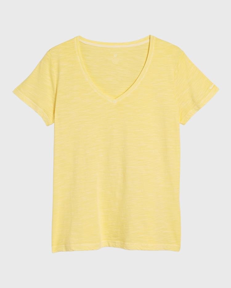 GANT Kadın Sarı V Yaka T-Shirt