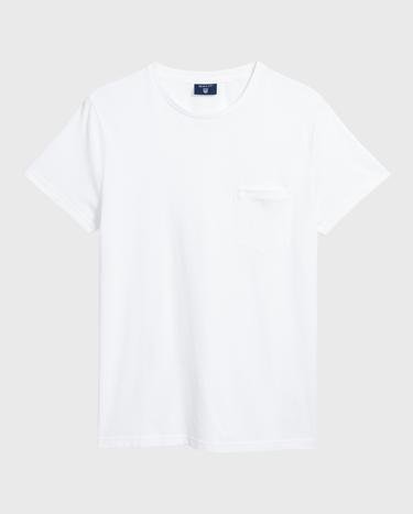 GANT Erkek Beyaz Pique T-Shirt