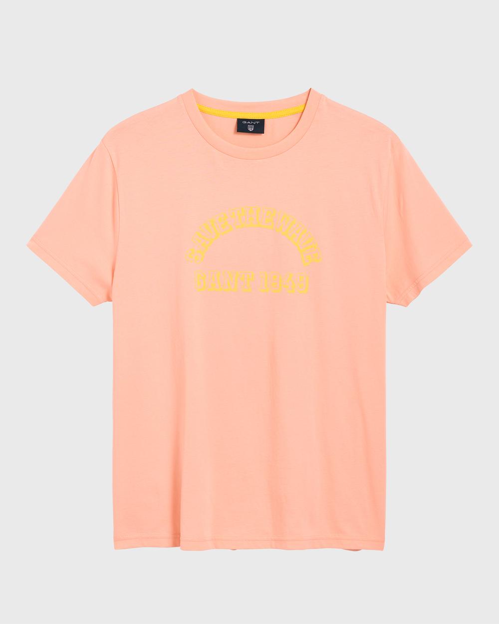 GANT Erkek Şeftali Rengi Surf T-Shirt