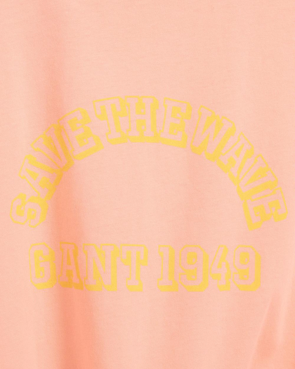 GANT Erkek Şeftali Rengi Surf T-Shirt