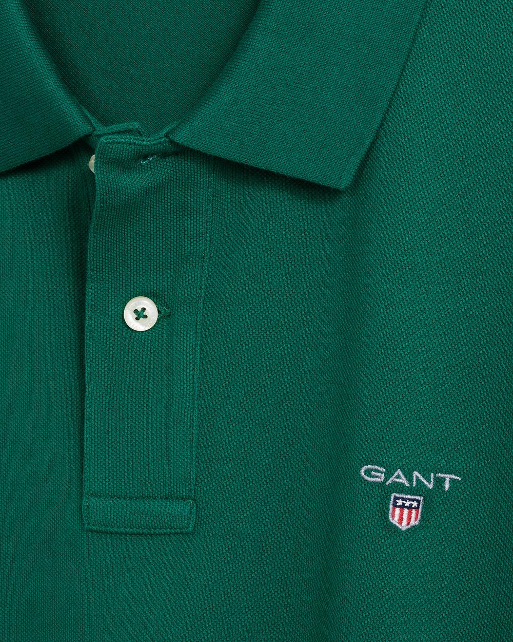 GANT Erkek Yeşil Slim Fit Pique Polo