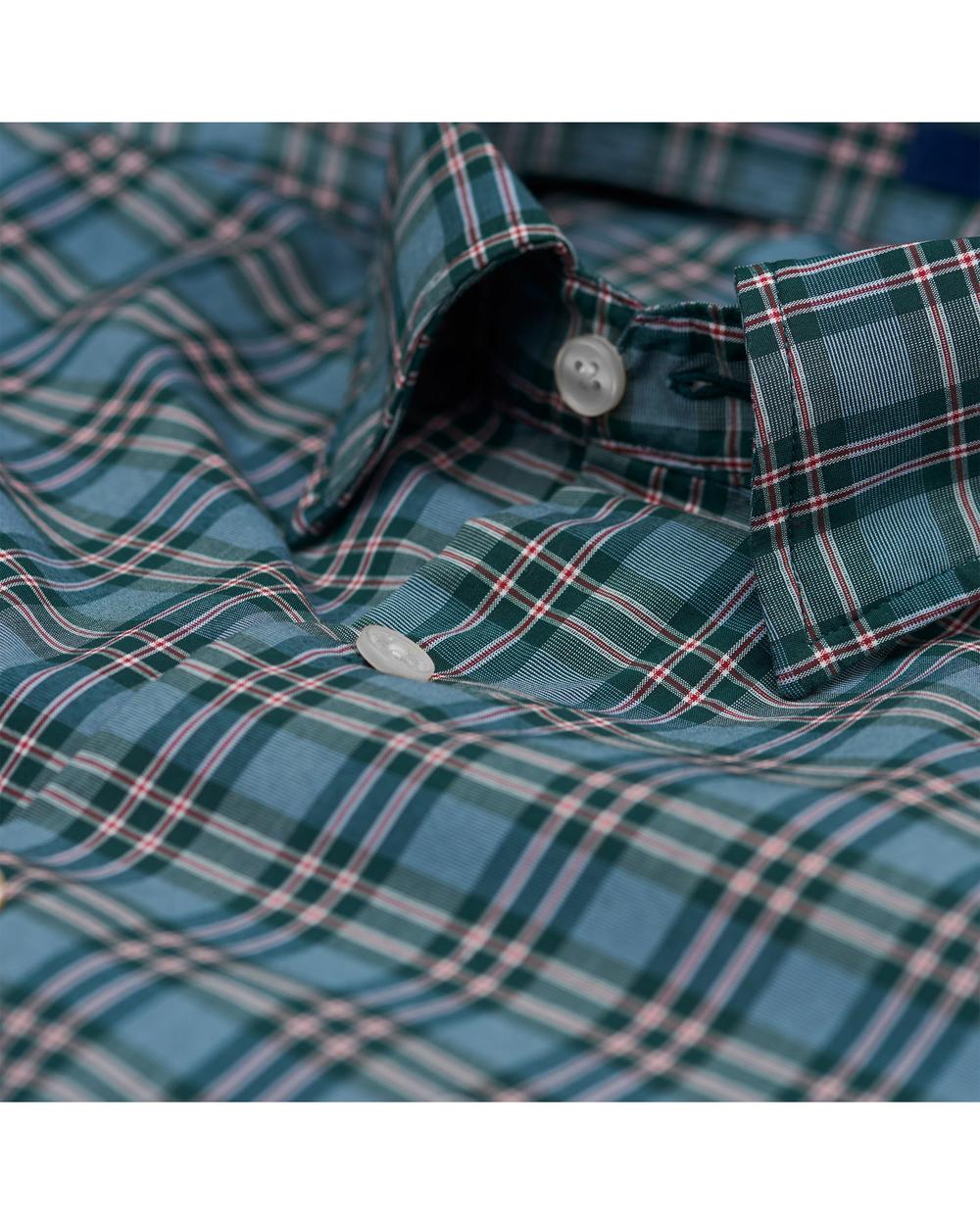 GANT Erkek Yeşil Kareli Broadcloth Check Reg Gomlek
