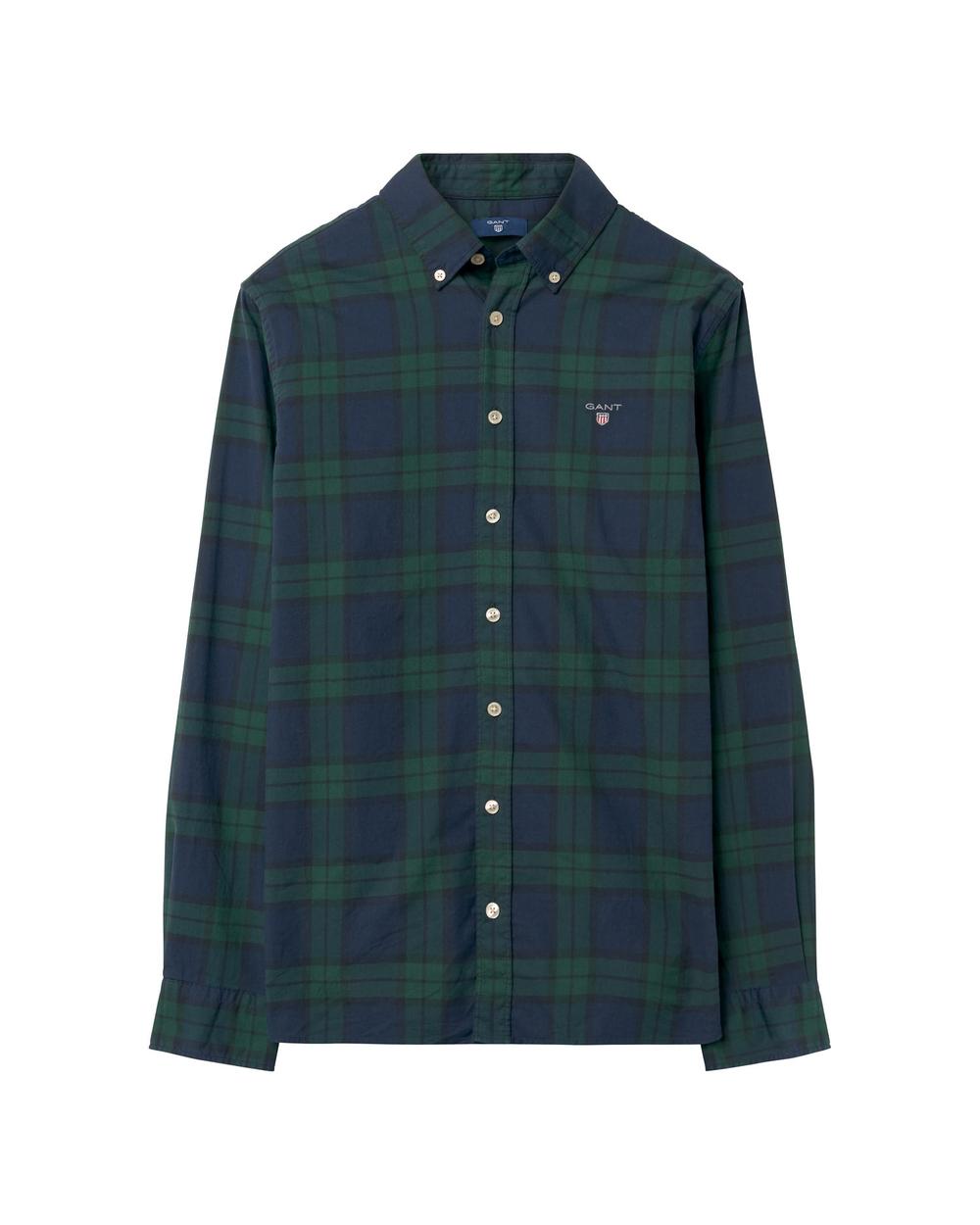 GANT Erkek Çocuk Yeşil Teen Boys Twill Blackwatch Gömlek
