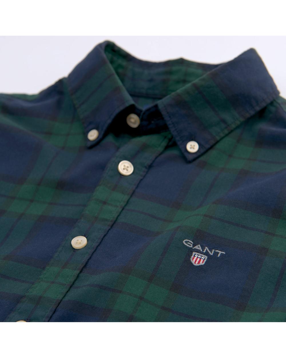 GANT Erkek Çocuk Yeşil Teen Boys Twill Blackwatch Gömlek