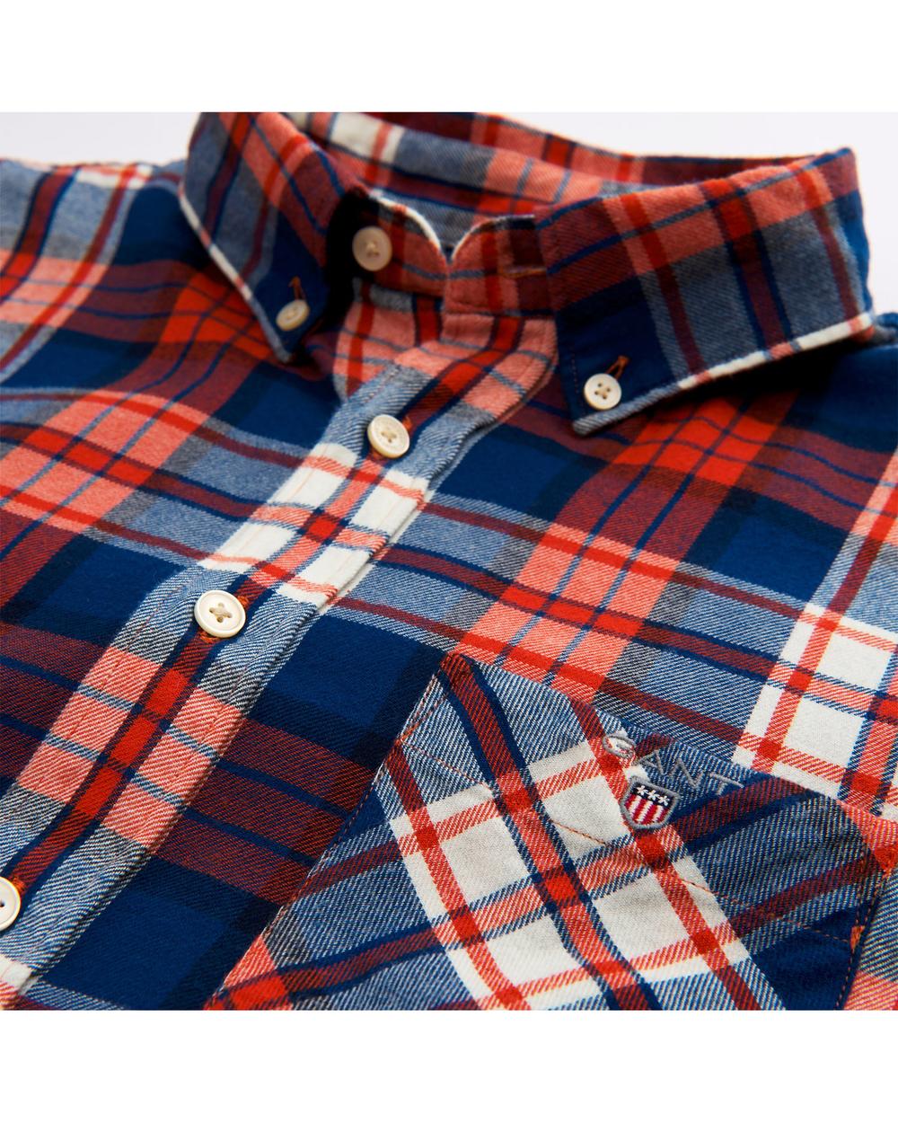 GANT Erkek Çocuk Kırmızı Teen Boys Flannel Check  Gömlek