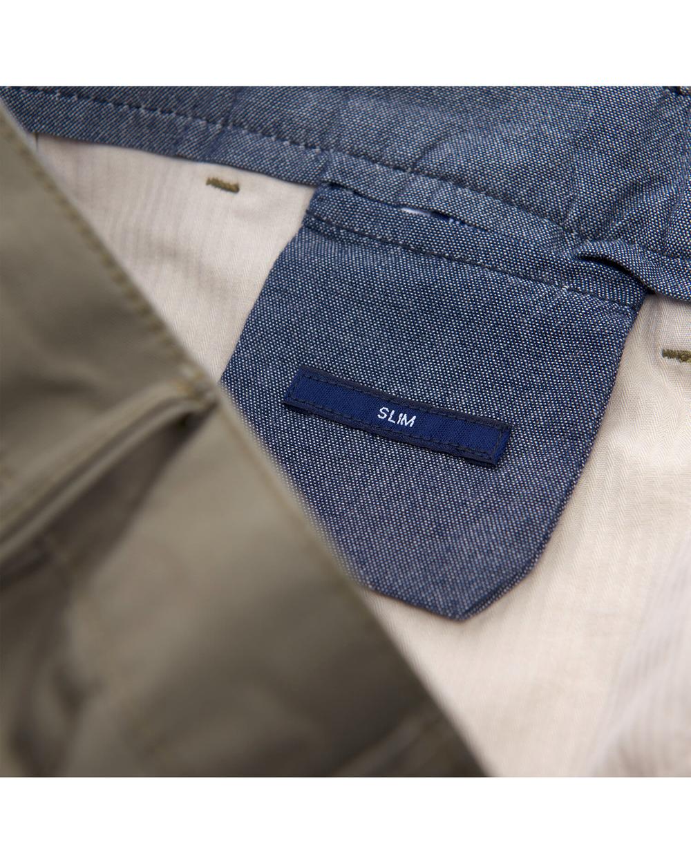 Erkek Twill Chino Yeşil Slim Pantolon