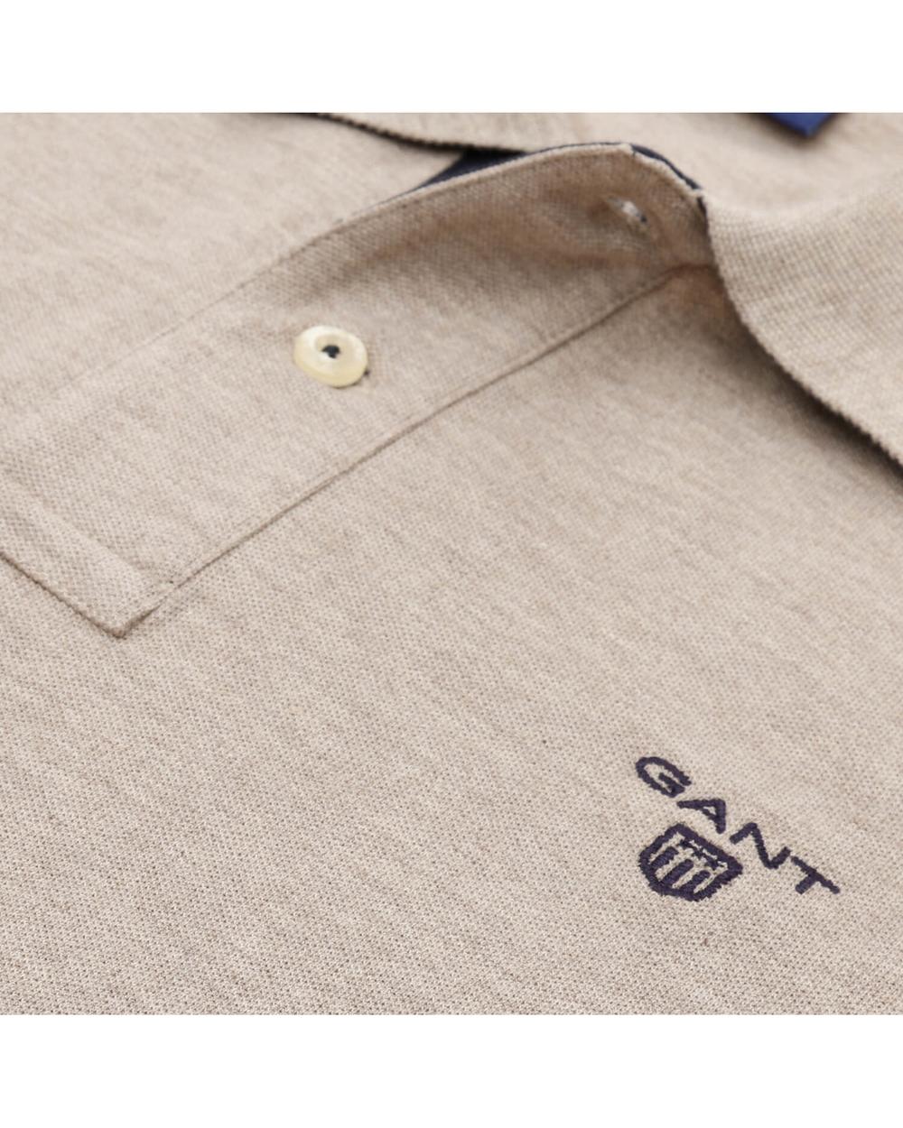 GANT Erkek Bej Original Piqué Rugger Uzun Kollu Polo Sweatshirt