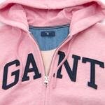 GANT Kız Çocuk Pembe Logo Full Zip Hoodie Sweatshirt