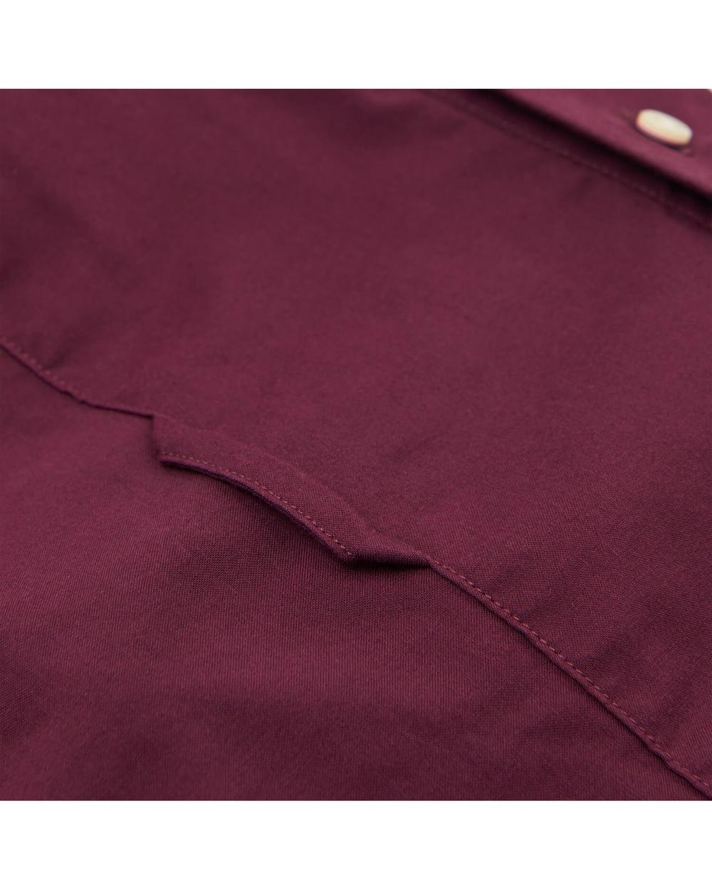 Erkek Bordo Slim Broadcloth Gömlek