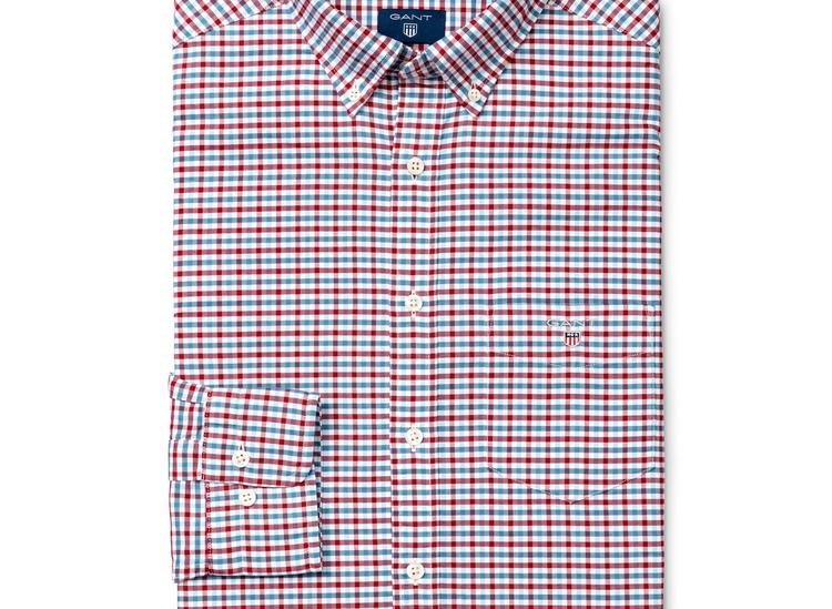 Erkek Kırmızı Kareli Regular Oxford Gömlek