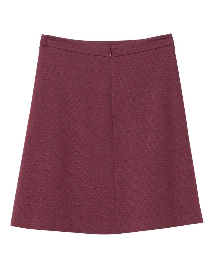 Kadın Bordo Herringbone Jersey Skirt Etek