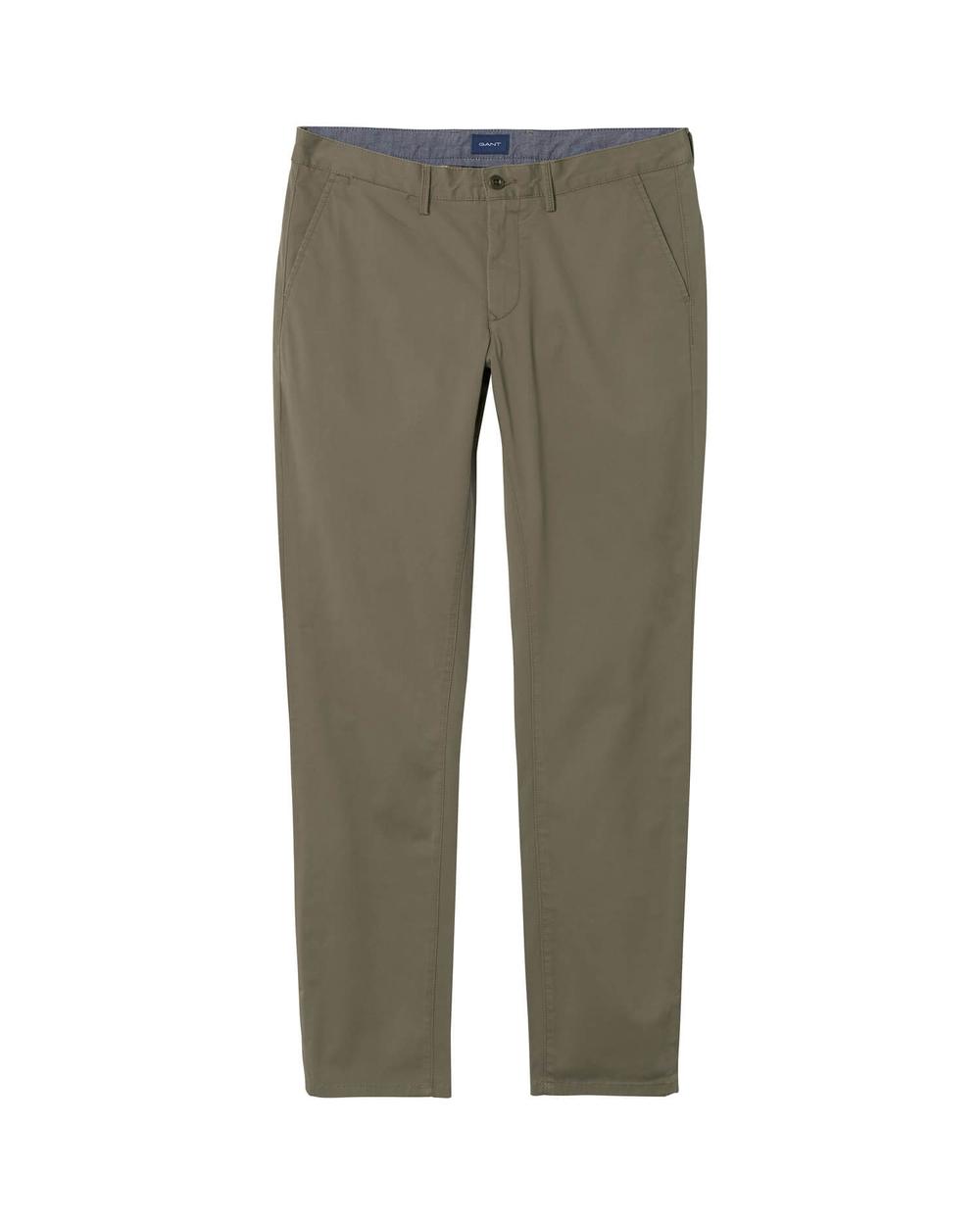 Erkek Twill Chino Yeşil Slim Pantolon