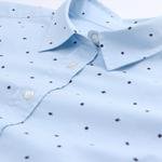 Kadın Mavi Oxford Puantiyeli Regular Fit Gömlek