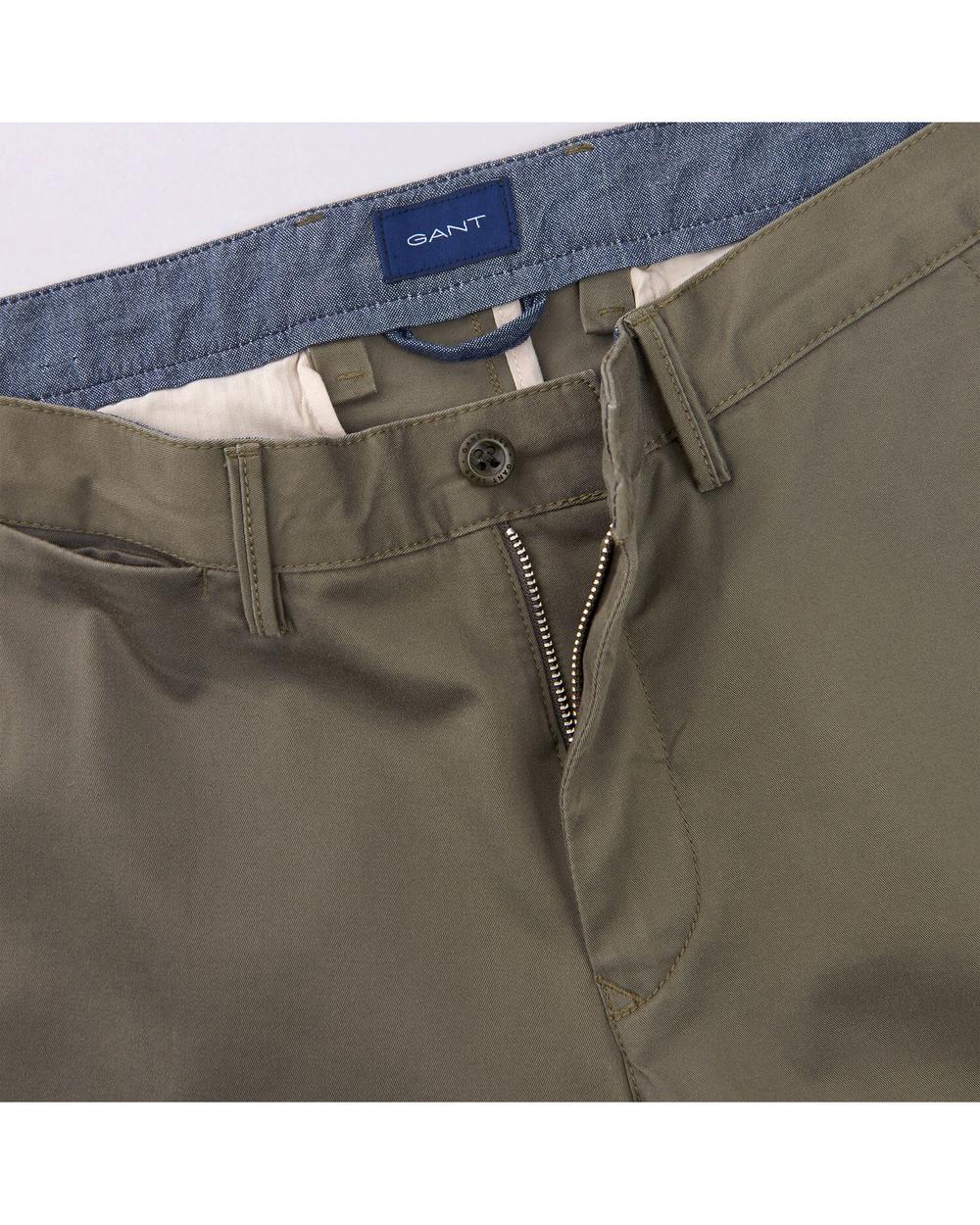 Erkek Twill Chino Yeşil Slim Pantolon