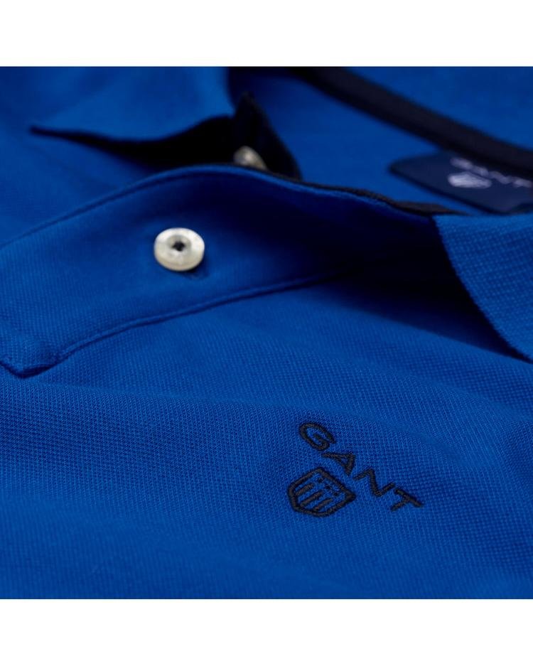 Gant Erkek Mavi Original Piqué Rugger Uzun Kollu Polo Sweatshirt