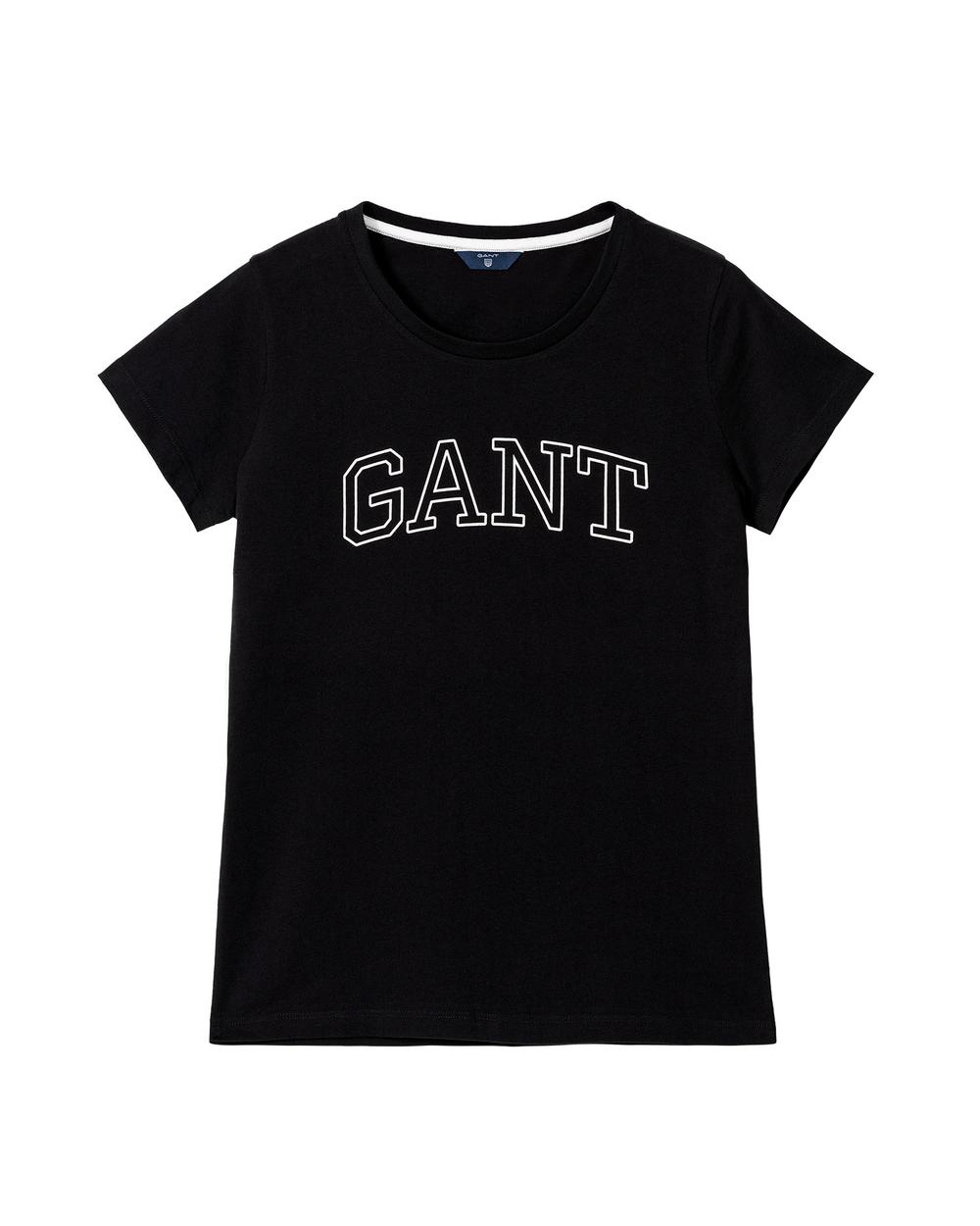 Kadın Siyah Arch Logo Cap Sleeve Tshirt