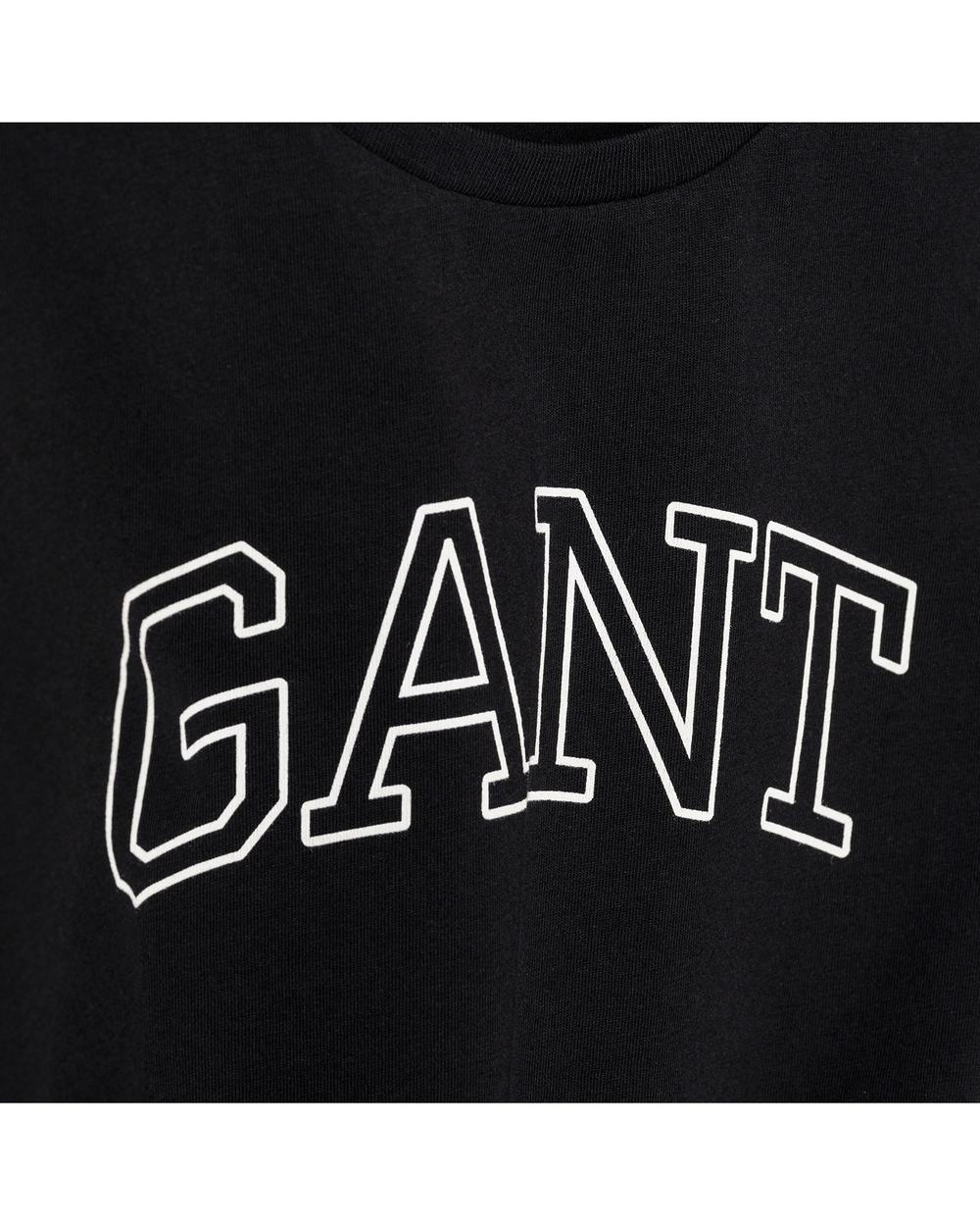 Kadın Siyah Arch Logo Cap Sleeve Tshirt