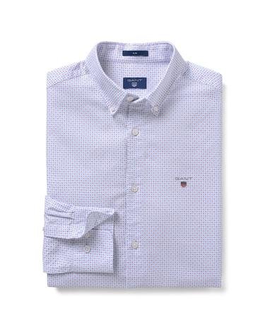 Erkek Beyaz Desenli Oxford Slim Fit Gömlek