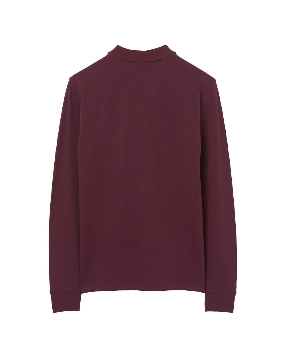 Erkek Bordo Uzun Kollu Pique Polo