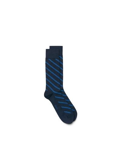 Erkek Mavi Çizgili Lacivert Çorap