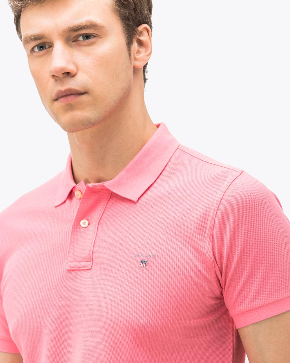 GANT Erkek Pembe Pique Slim Fit Polo