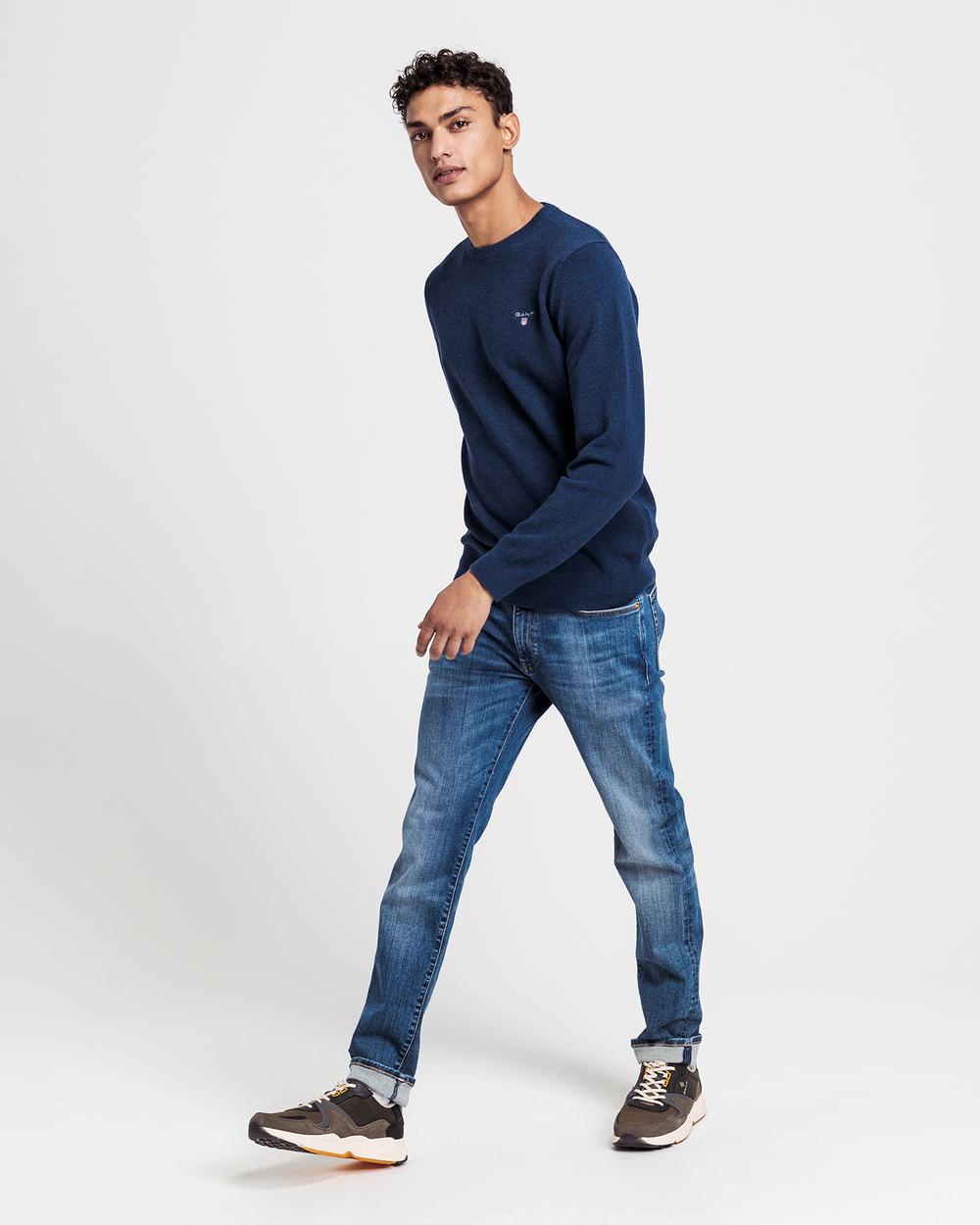 GANT Erkek Mavi Regular Fit Triko Kazak