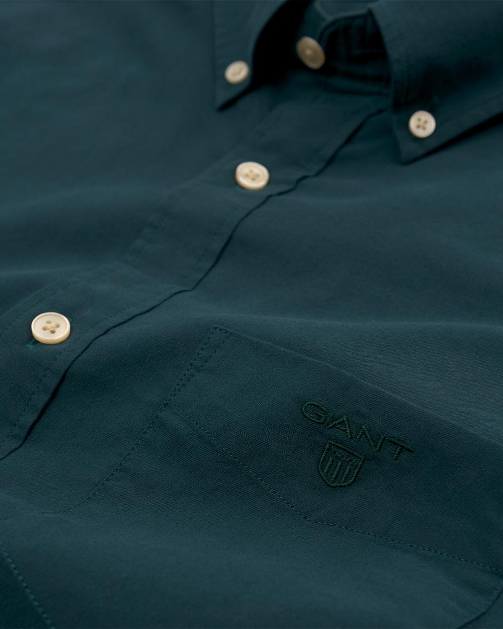 Erkek Yeşil Regular Fit Twill Gömlek