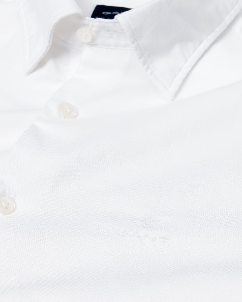 GANT Erkek Beyaz Slim Fit Tech Prep Oxford Gömlek