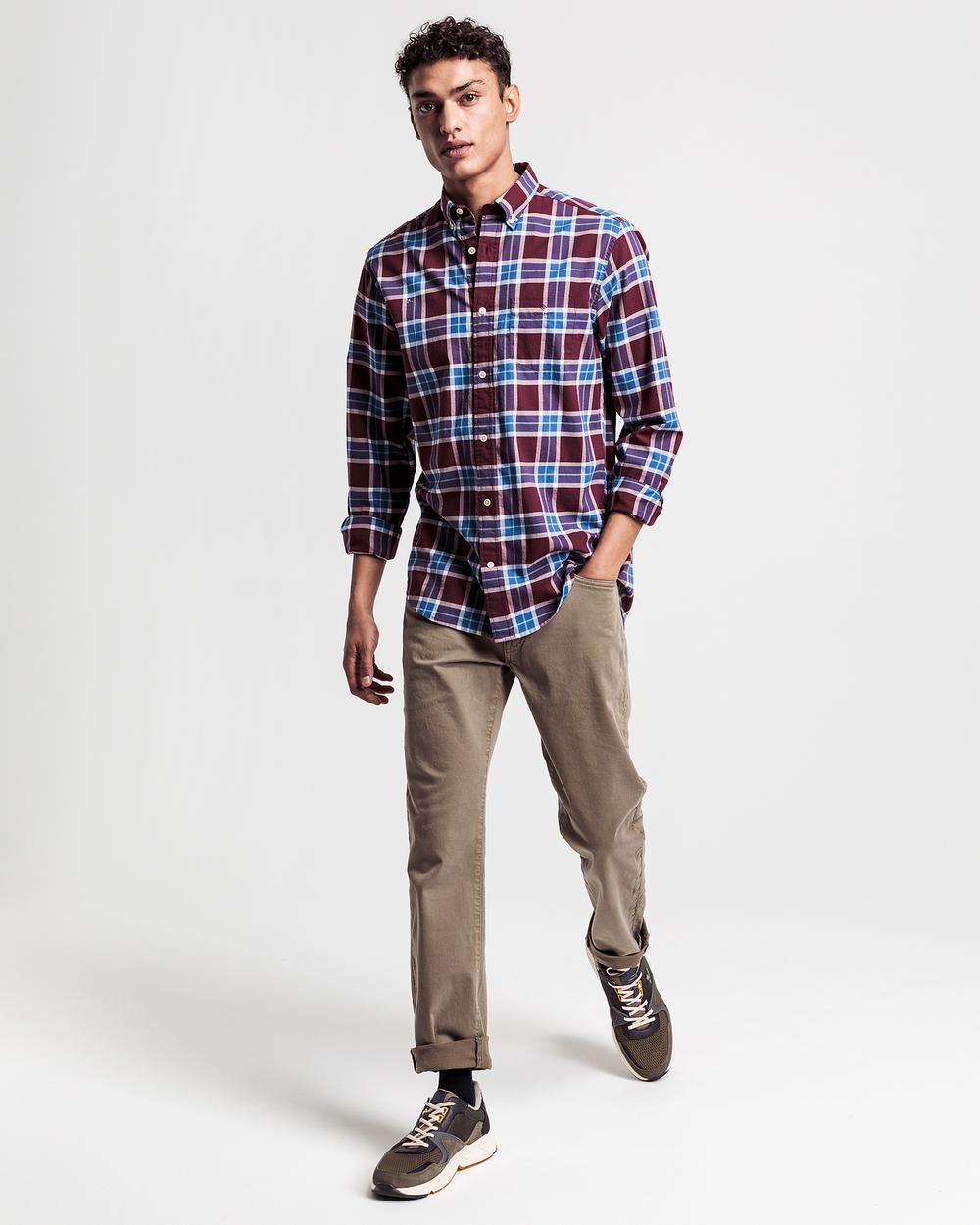 GANT Erkek Bordo Regular Fit Gömlek