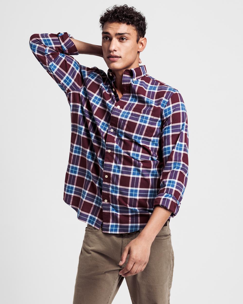 GANT Erkek Bordo Regular Fit Gömlek