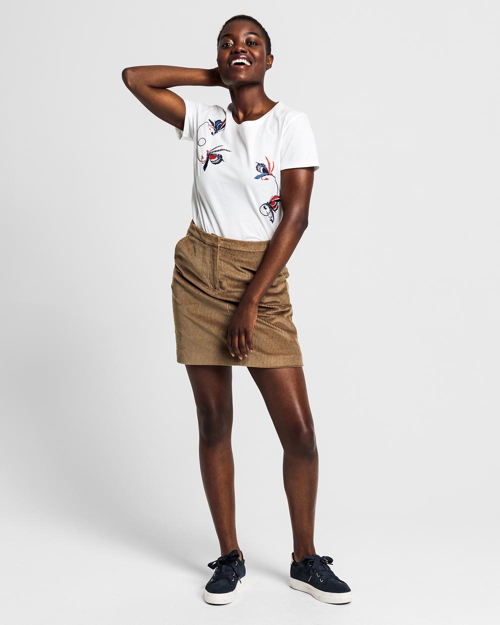 GANT Kadın Krem Relaxed Fit T-Shirt