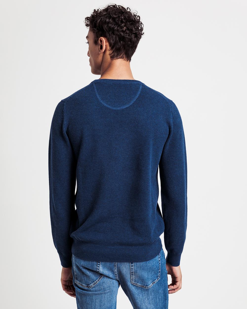 GANT Erkek Mavi Regular Fit Triko Kazak
