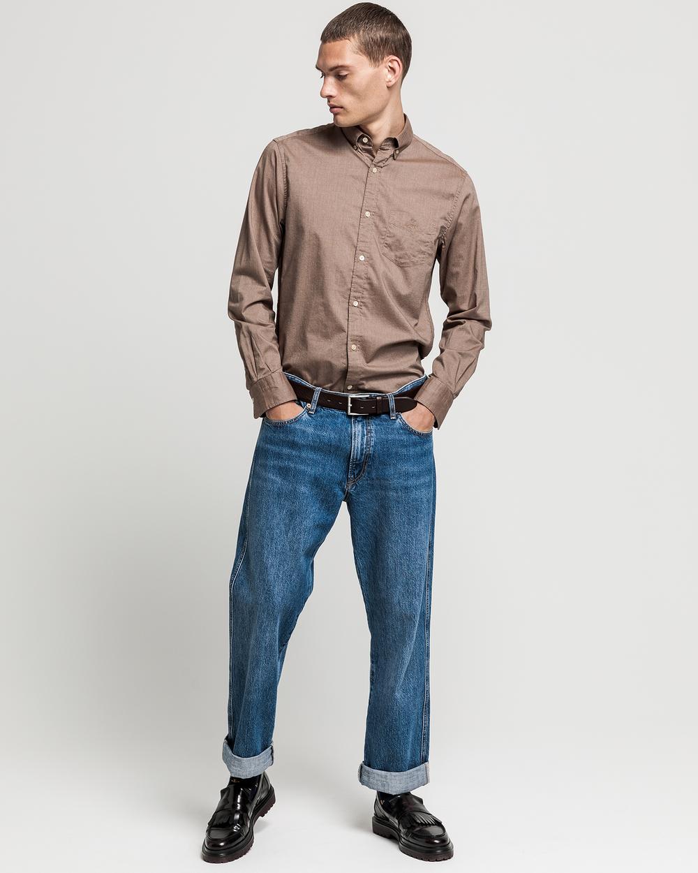 GANT Erkek Krem Regular Fit Gömlek