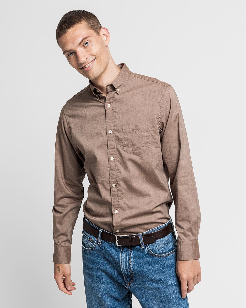 GANT Erkek Krem Regular Fit Gömlek