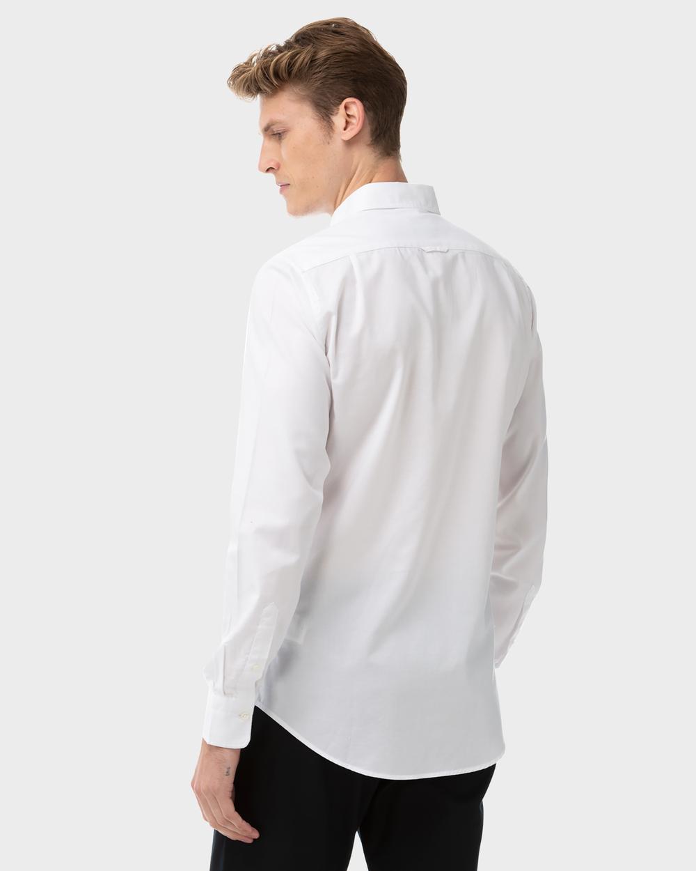 GANT Erkek Beyaz Slim Fit Tech Prep Oxford Gömlek