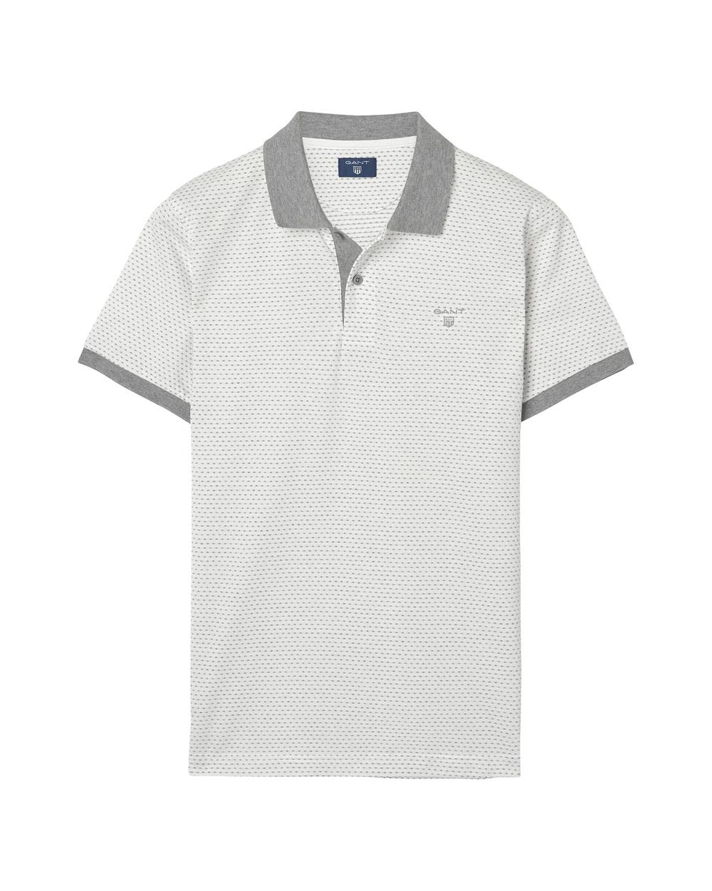 GANT Erkek Beyaz Puantiyeli Jacquard Rugger Polo