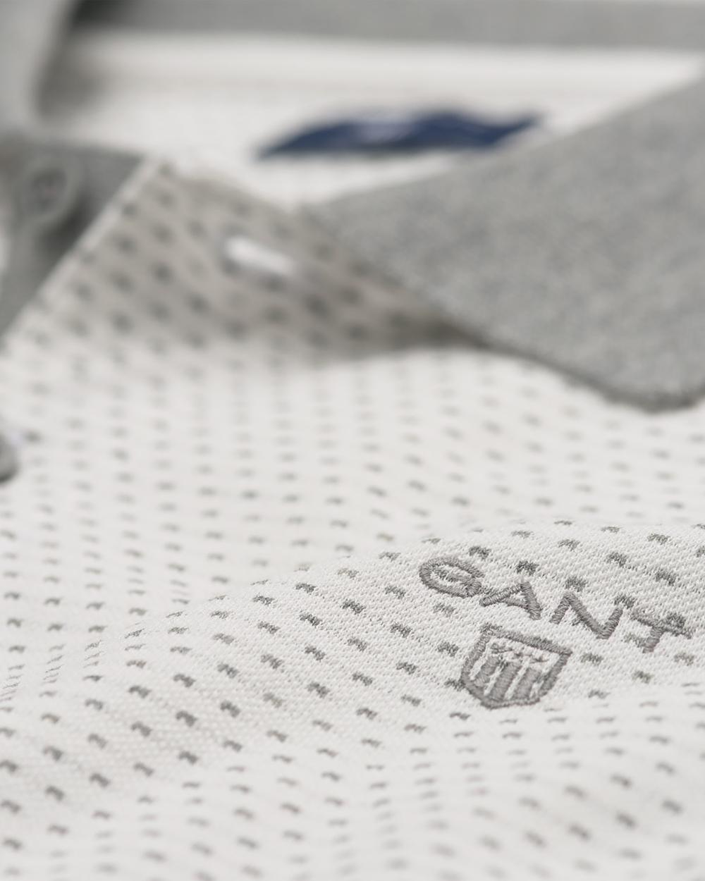 GANT Erkek Beyaz Puantiyeli Jacquard Rugger Polo
