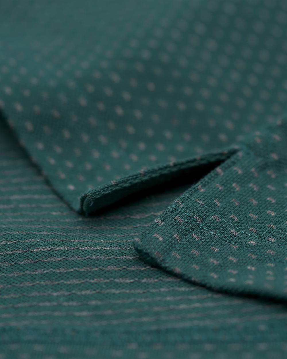 Erkek Yeşil Puantiyeli  Jacquard Rugger Polo