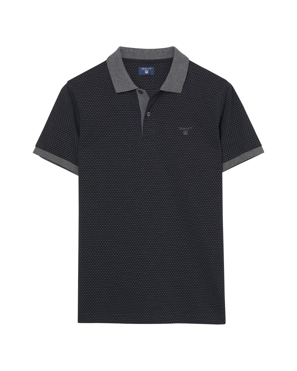 GANT Erkek Siyah Puantiyeli Jacquard Rugger Polo