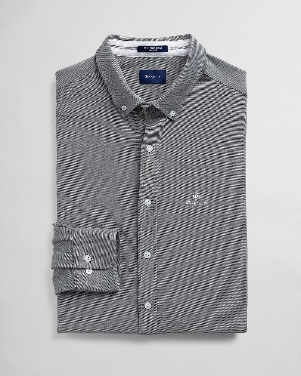 GANT Erkek Gri Regular Fit Tech Prep Gömlek