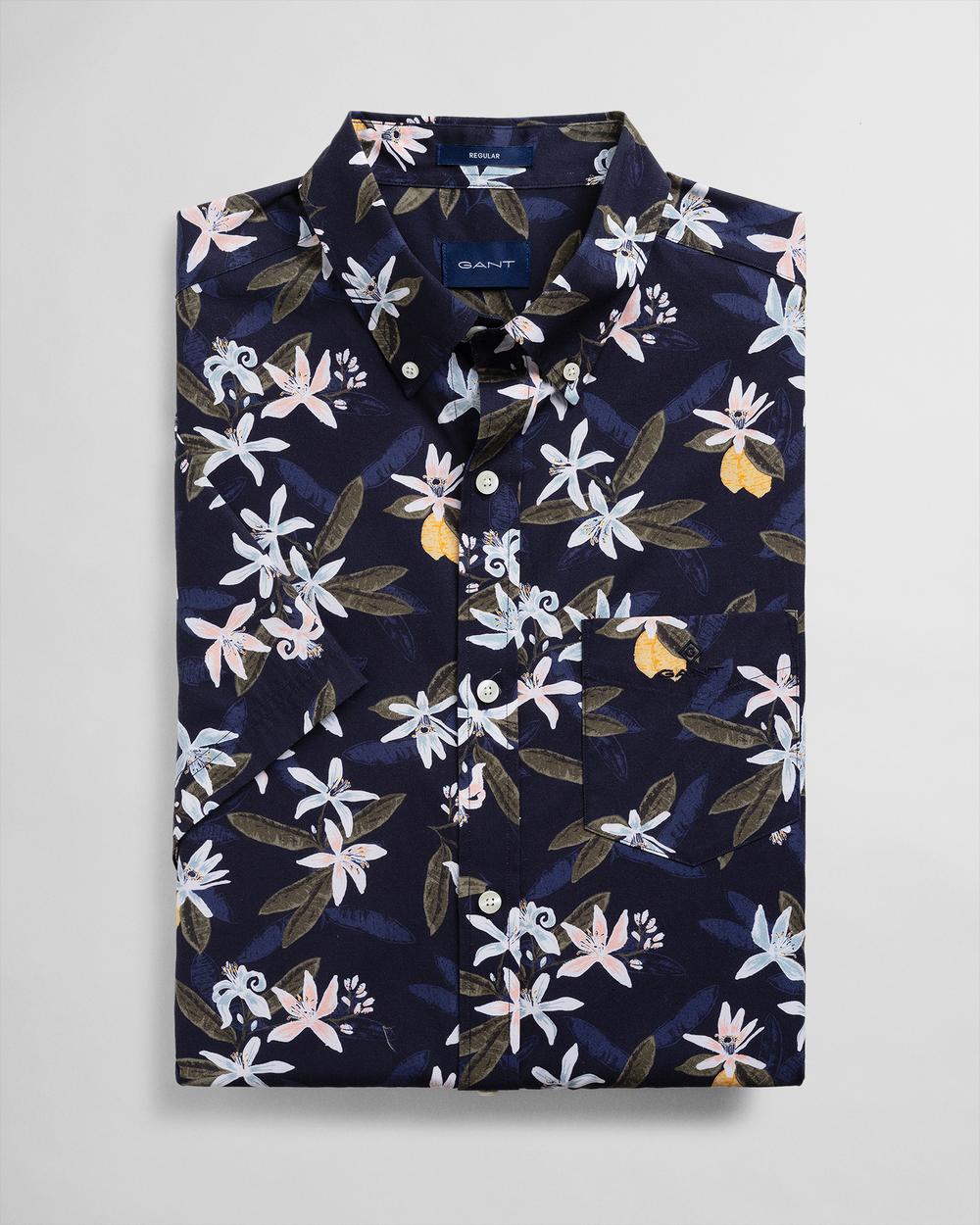 GANT Erkek Lacivert Desenli Regular Fit Gömlek