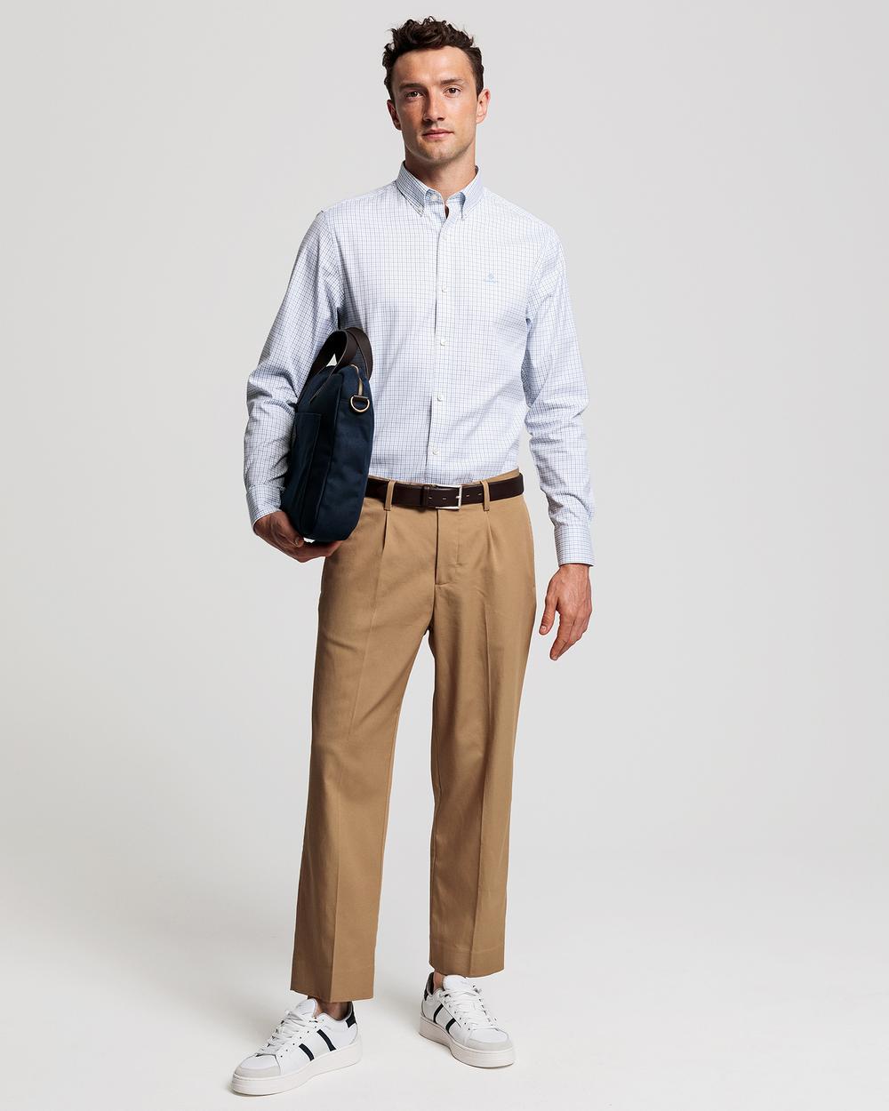 GANT Erkek Mavi Regular Fit Kareli Gömlek