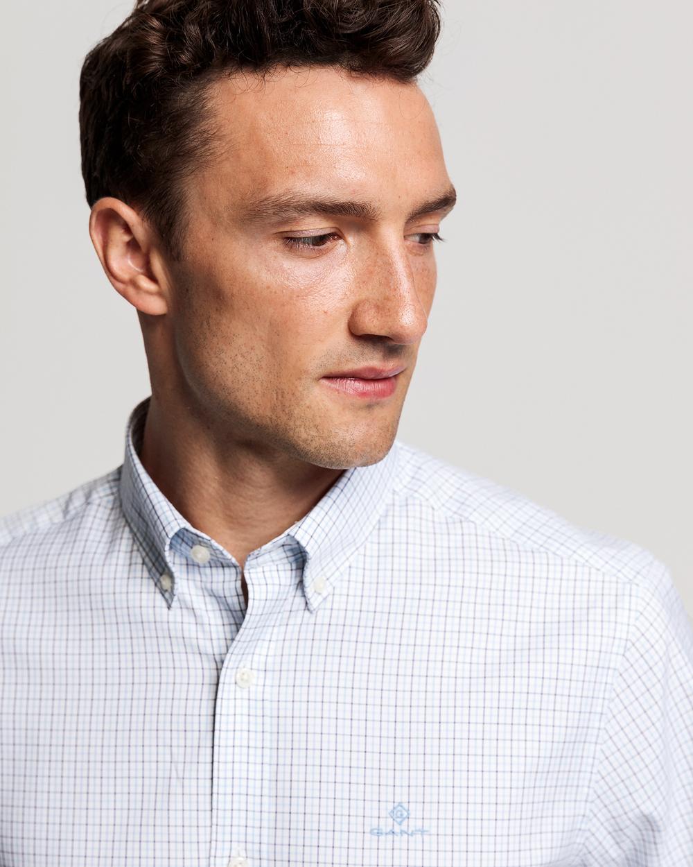 GANT Erkek Mavi Regular Fit Kareli Gömlek